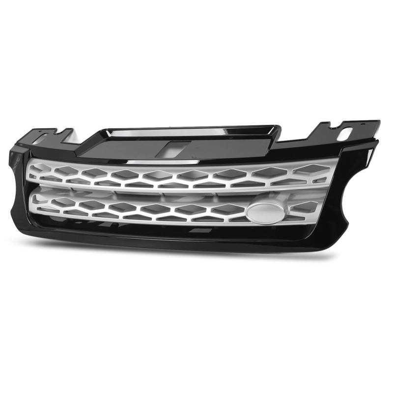 Vordere Stoßstangenmitte -Grill, Glänzender Schwarzer Grenze mit Silbergrilltrim, LR054767 LR062238 LR054766, ABS, Fits Sport L494 Pre -Facelift 2013 Bis 2017, Empfohlen für die von KIMISS