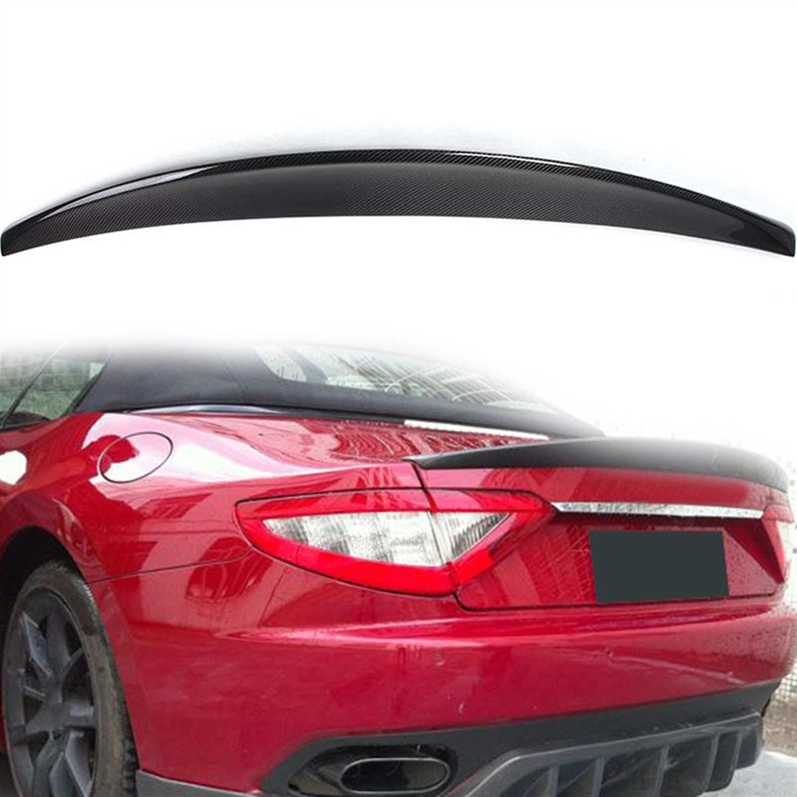 Kohlefaser-Auto-Heckspoiler-Lippenflügel Für Maserati G&T 2-Türer Cabrio 2012 2013 2014 Flacher Heckspoiler Dekoration von KIMPZ