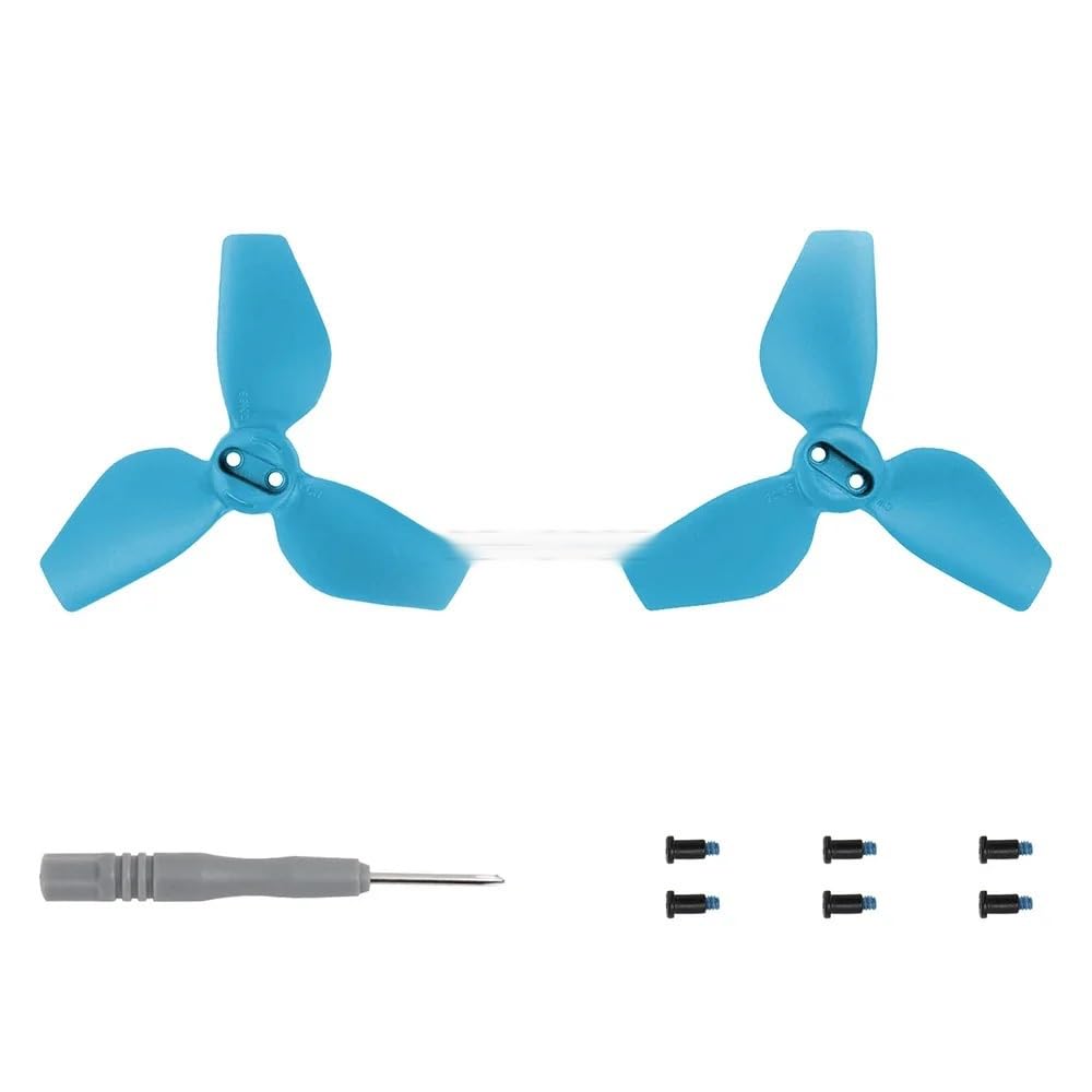 Zubehör für Drohnenpropeller 1/2 Paar Propeller, leichte Flügelventilator-Propeller, Ersatz-Requisiten, Klingenteile, Zubehör(1 Pair Blue) von KIOOS