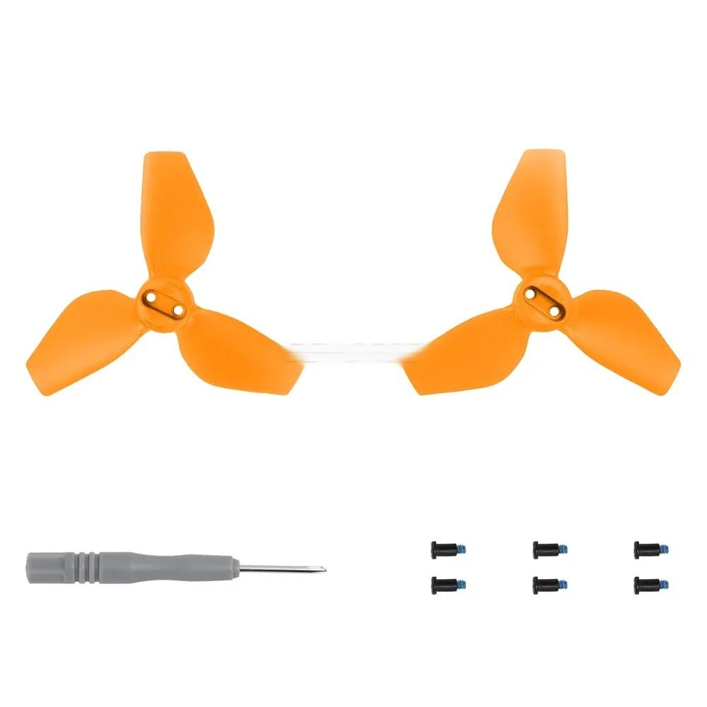 Zubehör für Drohnenpropeller 1/2 Paar Propeller, leichte Flügelventilator-Propeller, Ersatz-Requisiten, Klingenteile, Zubehör(1 Pair Orange) von KIOOS