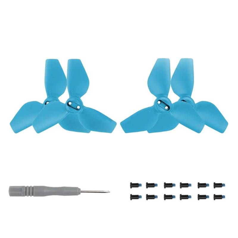 Zubehör für Drohnenpropeller 1/2 Paar Propeller, leichte Flügelventilator-Propeller, Ersatz-Requisiten, Klingenteile, Zubehör(2 Pair Blue) von KIOOS