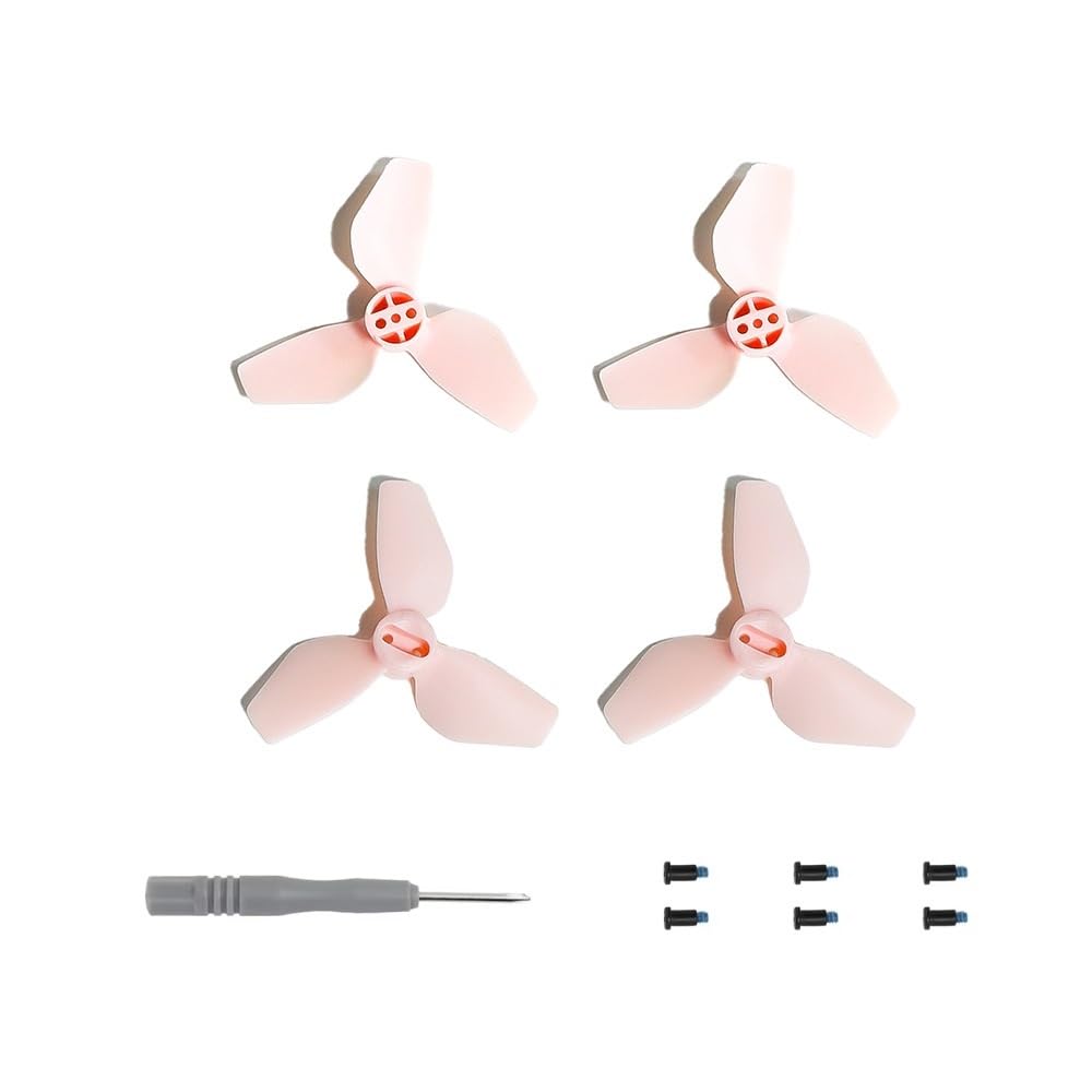 Zubehör für Drohnenpropeller 1/2 Paar Propeller, leichte Flügelventilator-Propeller, Ersatz-Requisiten, Klingenteile, Zubehör(2 Pair pink) von KIOOS