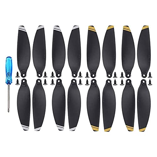 Zubehör für Drohnenpropeller 16 Stück kompatibel mit Mini 4K/Mavic Mini 2/SE/Drone 4726 Propeller Ersatz Requisiten Klinge leichte Flügel Fans Teile Zubehör(8 Gold 8 Silver) von KIOOS