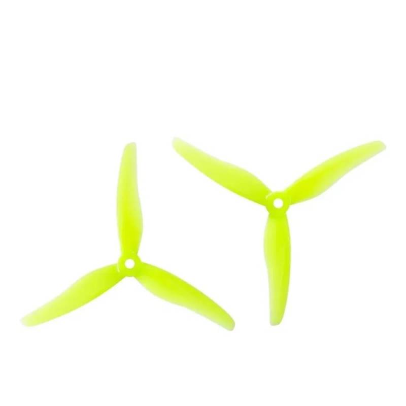 Zubehör für Drohnenpropeller 2 Paar/4 Stück 51433 Propellerkreuzungsmaschinenblatt 5 Zoll 3 Blätter, glatt und antifrittiert, geringes Schütteln(2pairs 51433 Yellow) von KIOOS