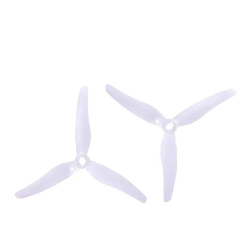 Zubehör für Drohnenpropeller 2 Paare/4 Stück 51433 5 Zoll 3 Blatt/Tri-Blatt Propeller Requisiten CW CCW kompatibel mit Racing Drone(2pairs 51433 clear) von KIOOS