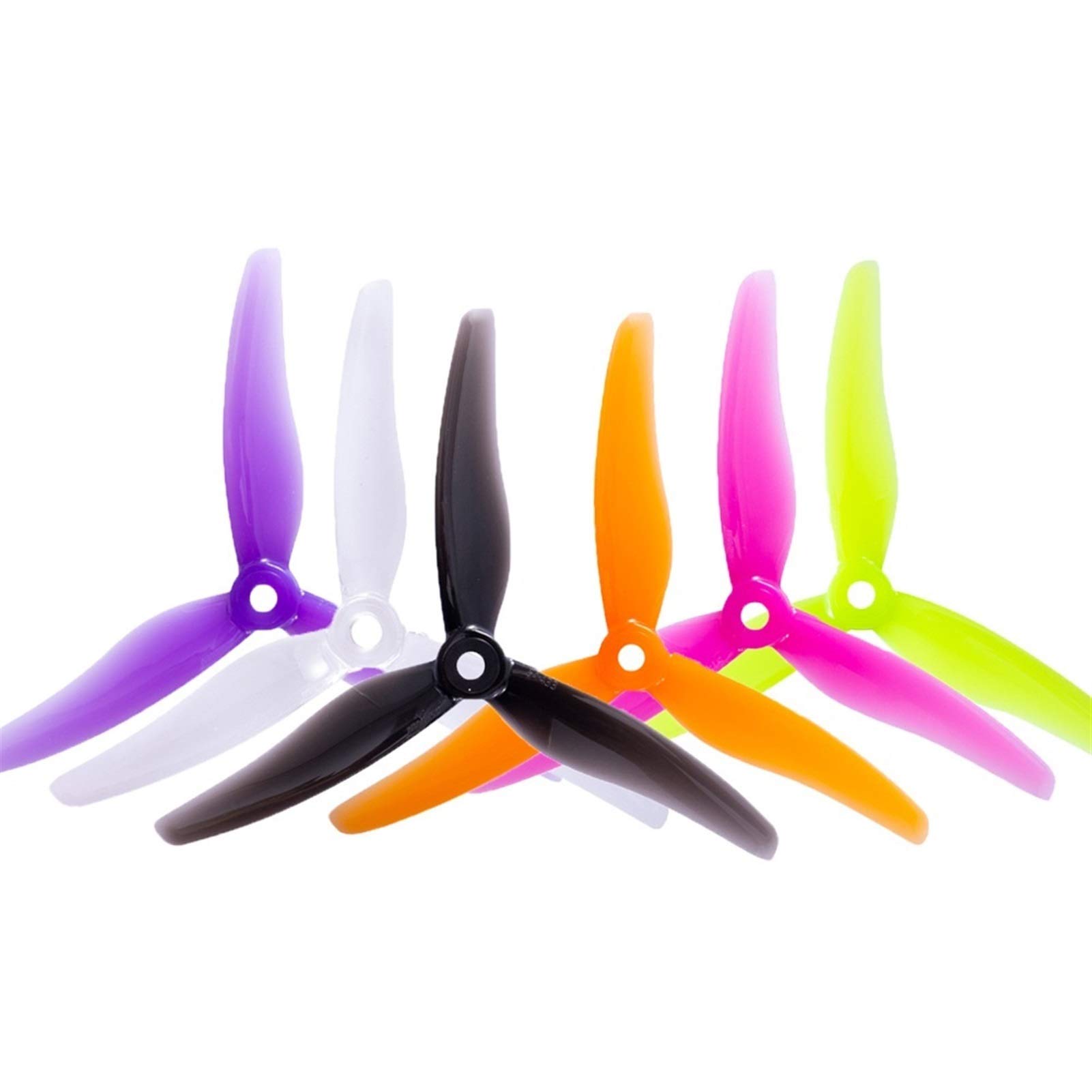 Zubehör für Drohnenpropeller 24 Stück/12 Paar Drohnenpropeller 51433, 5 Zoll, 3-Blatt-Tri-Blatt-Propeller, bürstenlos, passend for FPV-Racing-Drohne 51466(12 Pair Mix Color) von KIOOS