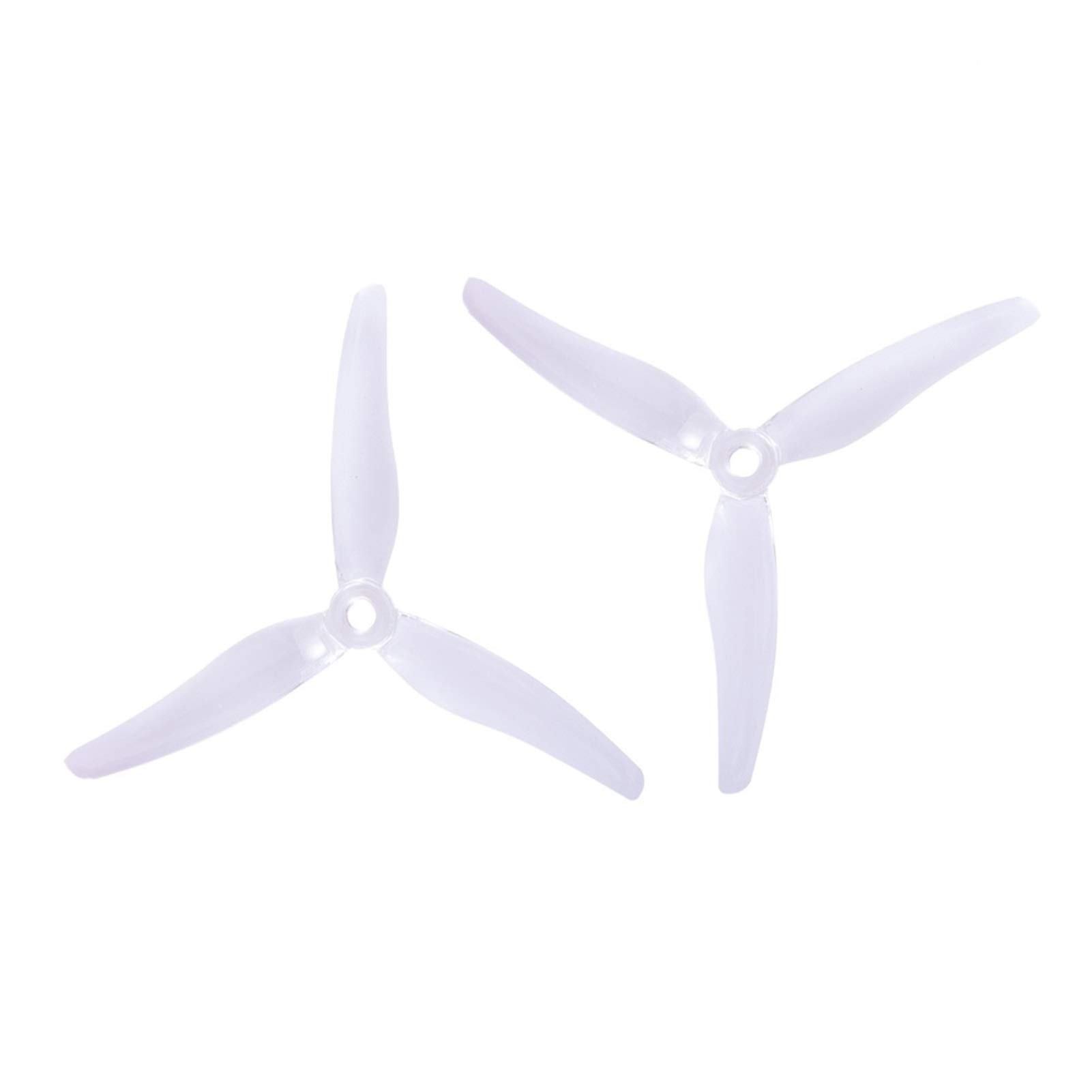 Zubehör für Drohnenpropeller 24 Stück/12 Paar Drohnenpropeller 51433, 5 Zoll, 3-Blatt-Tri-Blatt-Propeller, bürstenlos, passend for FPV-Racing-Drohne 51466(12Pair Transparent) von KIOOS