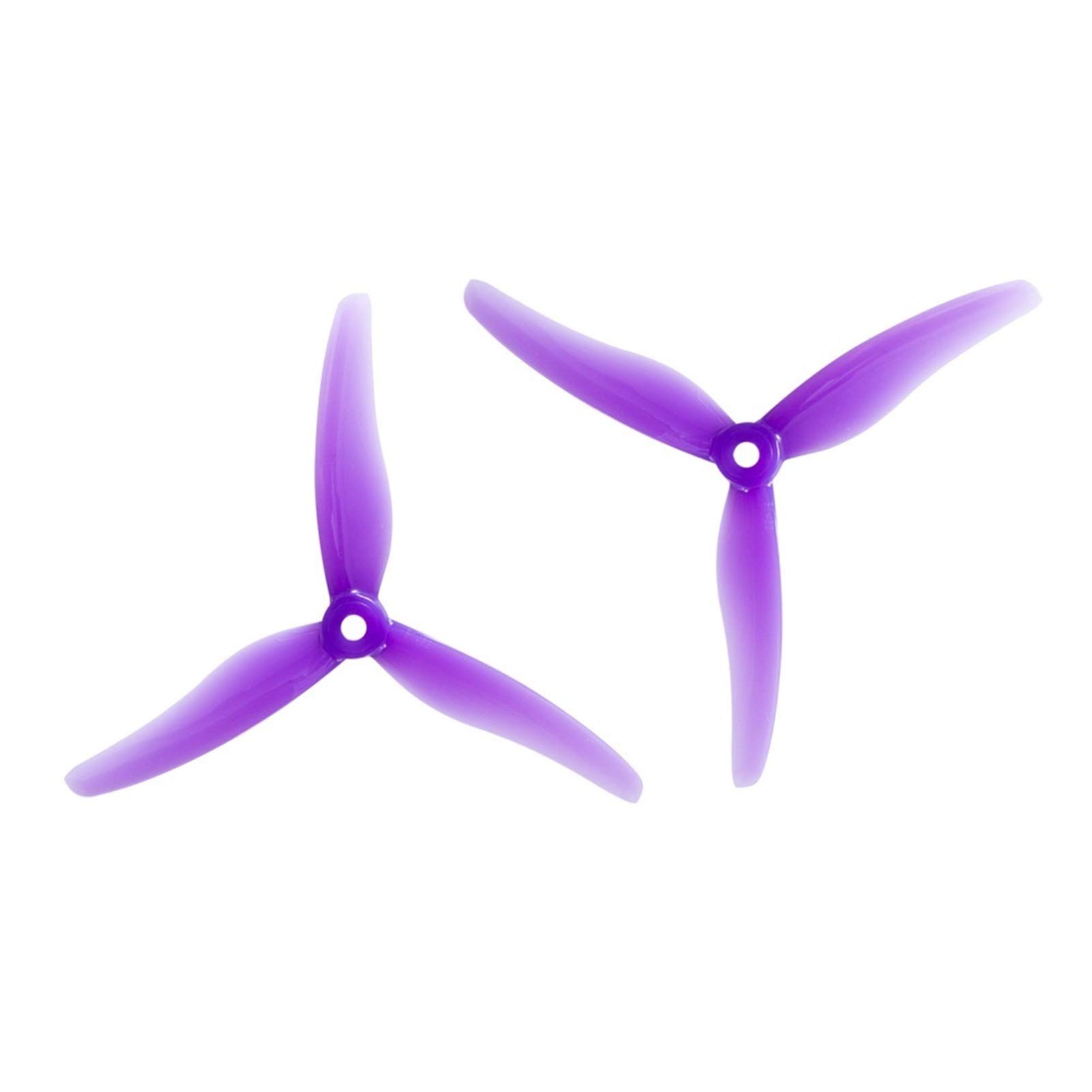 Zubehör für Drohnenpropeller 24 Stück/12 Paar Drohnenpropeller 51433, 5 Zoll, 3-Blatt-Tri-Blatt-Propeller, bürstenlos, passend for FPV-Racing-Drohne 51466(12Pair purple) von KIOOS