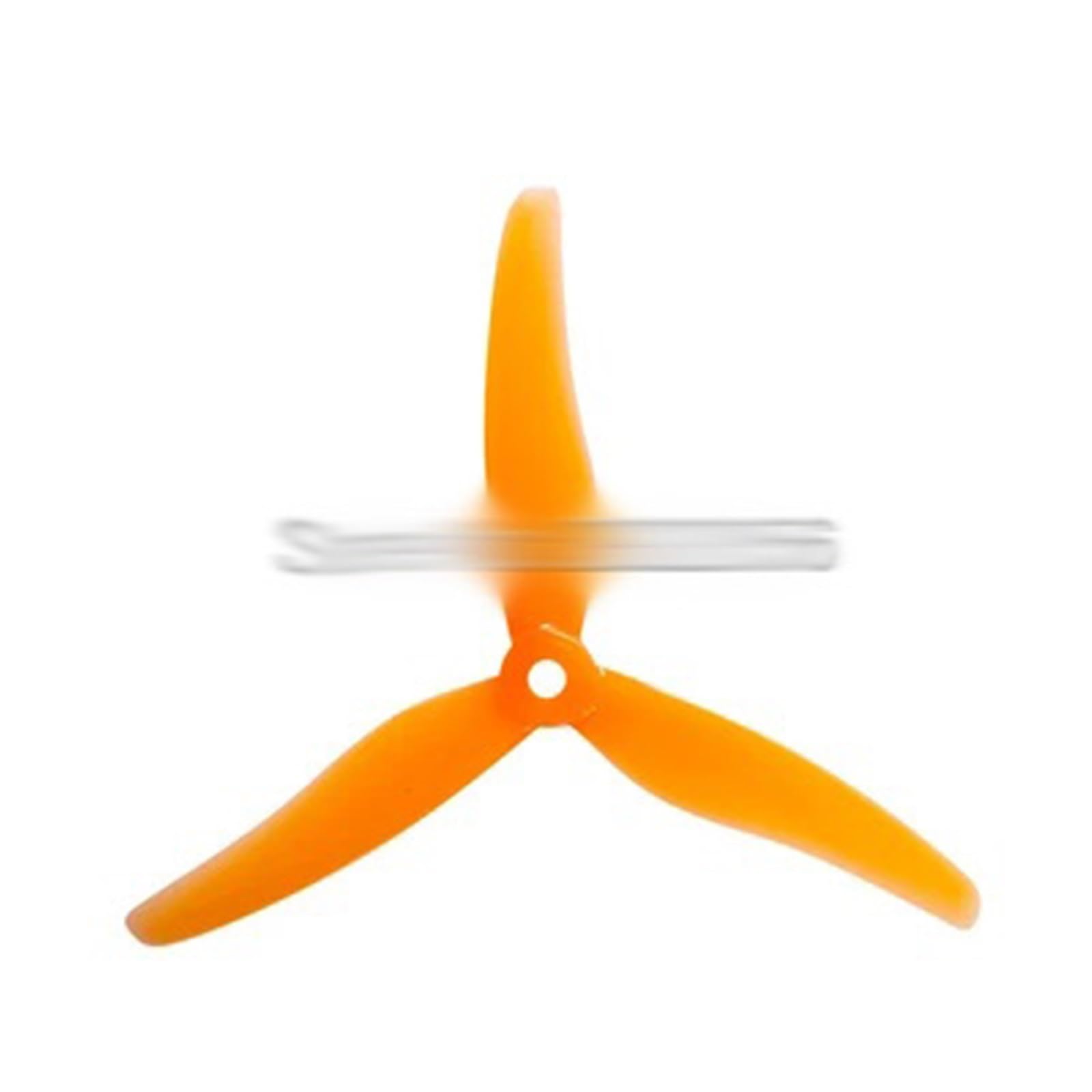 Zubehör für Drohnenpropeller 24 Stück/12 Paare 51433 5 Zoll 3 Blatt/Tri-Blatt Propeller Requisiten CW CCW kompatibel mit FPV Racing Drone(12 pair Orange) von KIOOS