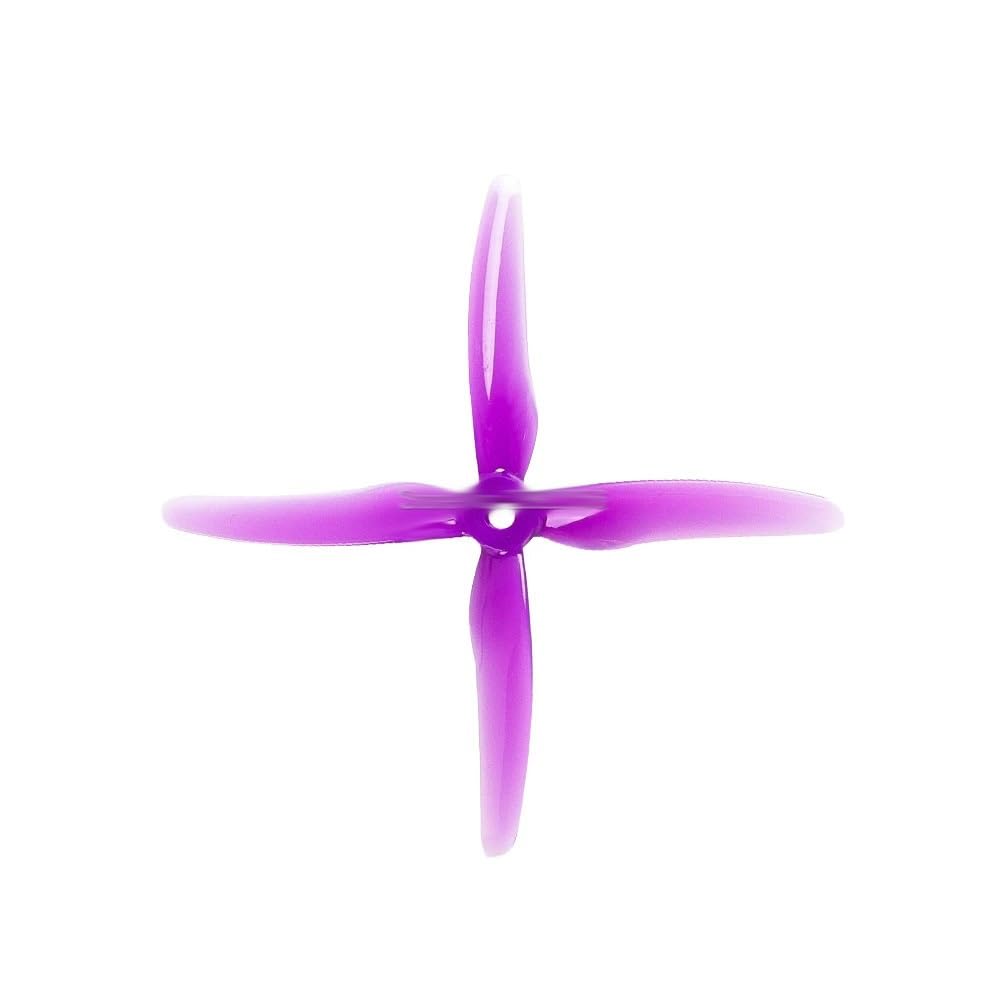 Zubehör für Drohnenpropeller 24 Stück/12 Paare 51455 5 Zoll 4 Blatt/Tri-Blatt Propeller Requisiten CW CCW kompatibel mit FPV Racing Drone(12 pair purple) von KIOOS