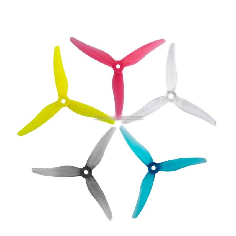 Zubehör für Drohnenpropeller 24 Stück/12 Paare 51466 5 Zoll 3 Blatt/Tri-Blatt Propeller Requisiten CW CCW kompatibel mit FPV Racing Drone(12 Clear Yellow) von KIOOS