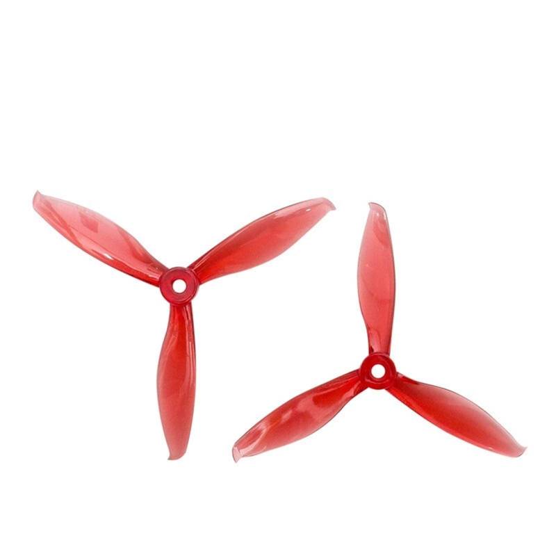 Zubehör für Drohnenpropeller 24 Stück Propeller kompatibel mit Flash 5149 5 Zoll Tri-Blade 3 Blatt Cw Ccw Kunststoff Propeller T-Motor kompatibel mit FPV Racing Drone(12 pair Crystal Red) von KIOOS