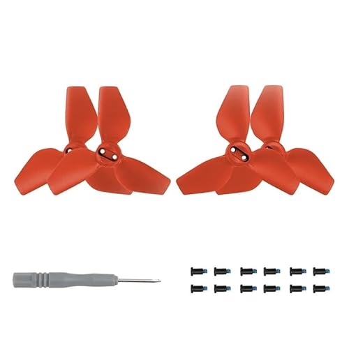 Zubehör für Drohnenpropeller 4 Stück Propellerblätter mit Schrauben, Werkzeug, Drohnenzubehör, Rot, Blau, Orange, Schwarz(Red) von KIOOS