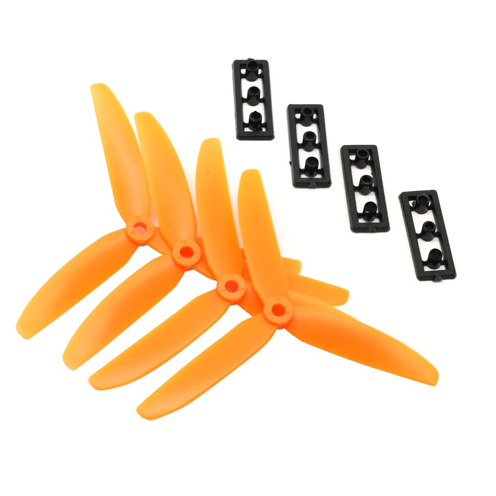 Zubehör für Drohnenpropeller 4 teile/los 5030 Propeller 3-Blatt Requisiten CW CCW (ABS) Multicopter Kompatibel Mit ZMR250 QAV250 C250 Quadcopter Requisiten Drone (2 paar)(2pair-Orange) von KIOOS