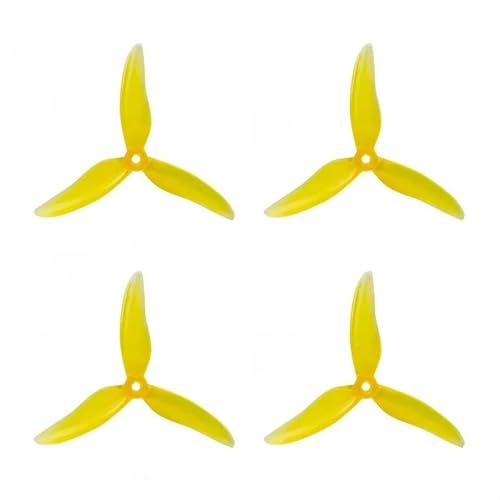 Zubehör für Drohnenpropeller 5149 51499 5-Zoll-Vorwärts- und Rückwärtspropeller, die durch dreiblättrige Hochgeschwindigkeitspropeller rasen(4PCS 51499 Yellow) von KIOOS