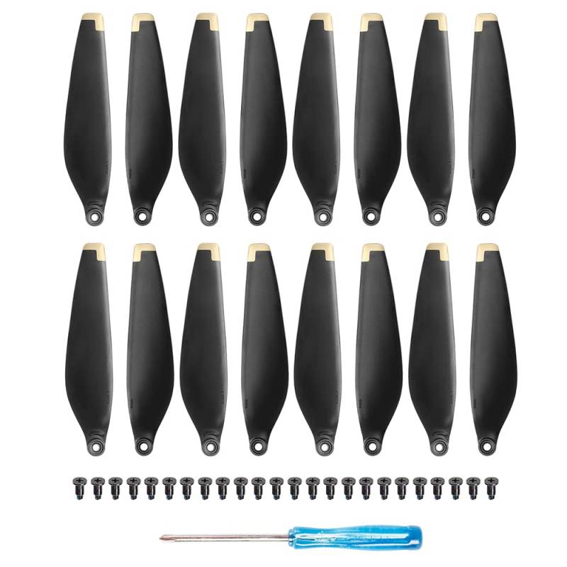 Zubehör für Drohnenpropeller 8/16 PCS Propeller Drone Klinge Licht Gewicht Quick Release Requisiten Klinge Schraube Flügel Kompatibel Mit Mini 3 Drone Zubehör(16 pcs gold) von KIOOS