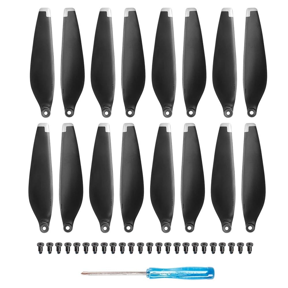 Zubehör für Drohnenpropeller 8/16 PCS Propeller Drone Klinge Licht Gewicht Quick Release Requisiten Klinge Schraube Flügel Kompatibel Mit Mini 3 Drone Zubehör(16 pcs sliver) von KIOOS