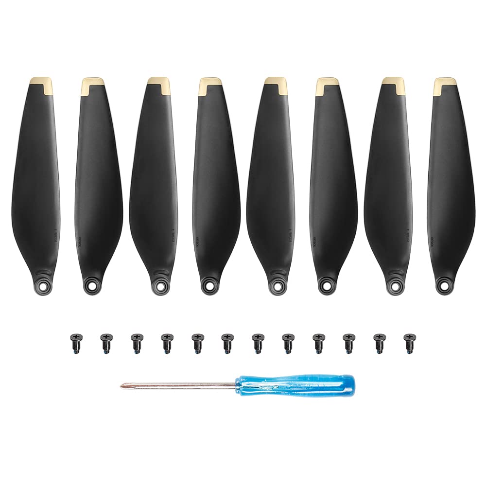 Zubehör für Drohnenpropeller 8/16 PCS Propeller Drone Klinge Licht Gewicht Quick Release Requisiten Klinge Schraube Flügel Kompatibel Mit Mini 3 Drone Zubehör(8pcs gold) von KIOOS