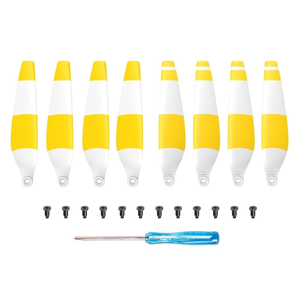 Zubehör für Drohnenpropeller 8/16 PCS Propeller Drone Klinge Licht Gewicht Quick Release Requisiten Klinge Schraube Flügel Kompatibel Mit Mini 3 Drone Zubehör(8pcs yellow-white) von KIOOS