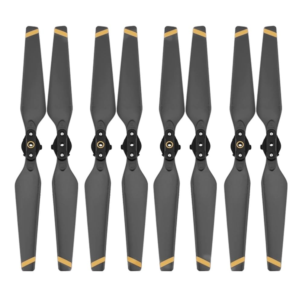 Zubehör für Drohnenpropeller 8 stücke Quick Release 8330 Propeller Kompatibel Mit Mavic Pro Drone CW CCW Folding Requisiten Klinge Flügel Fans Ersatz Drone zubehör(Black gold) von KIOOS