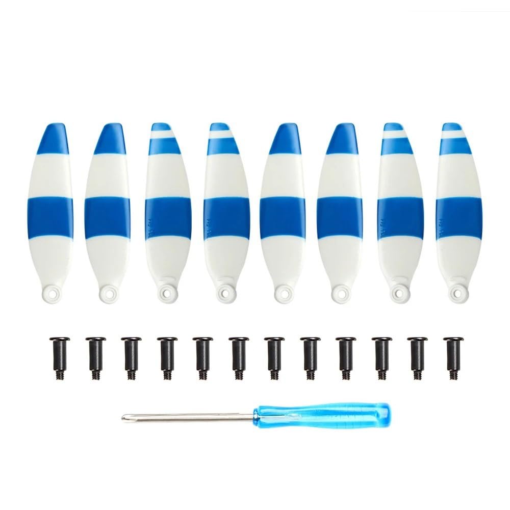 Zubehör für Drohnenpropeller Geräuscharmer Propeller, kompatibel mit Mavic Mini 2/MiniSE Propeller Requisiten Klinge Ersatz Flügel Fans Ersatzteile Zubehör(8PCS Blue White) von KIOOS