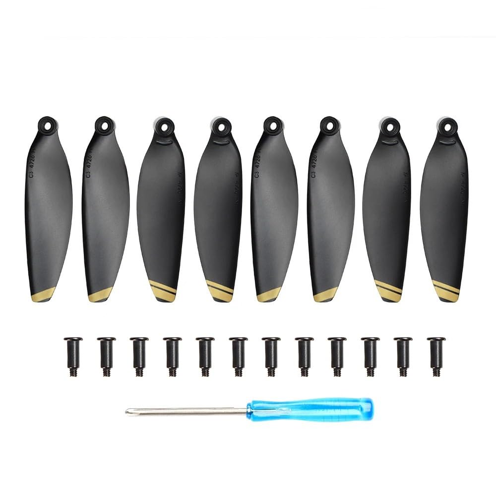 Zubehör für Drohnenpropeller Geräuscharmer Propeller, kompatibel mit Mavic Mini 2/MiniSE Propeller Requisiten Klinge Ersatz Flügel Fans Ersatzteile Zubehör(8PCS Gold) von KIOOS