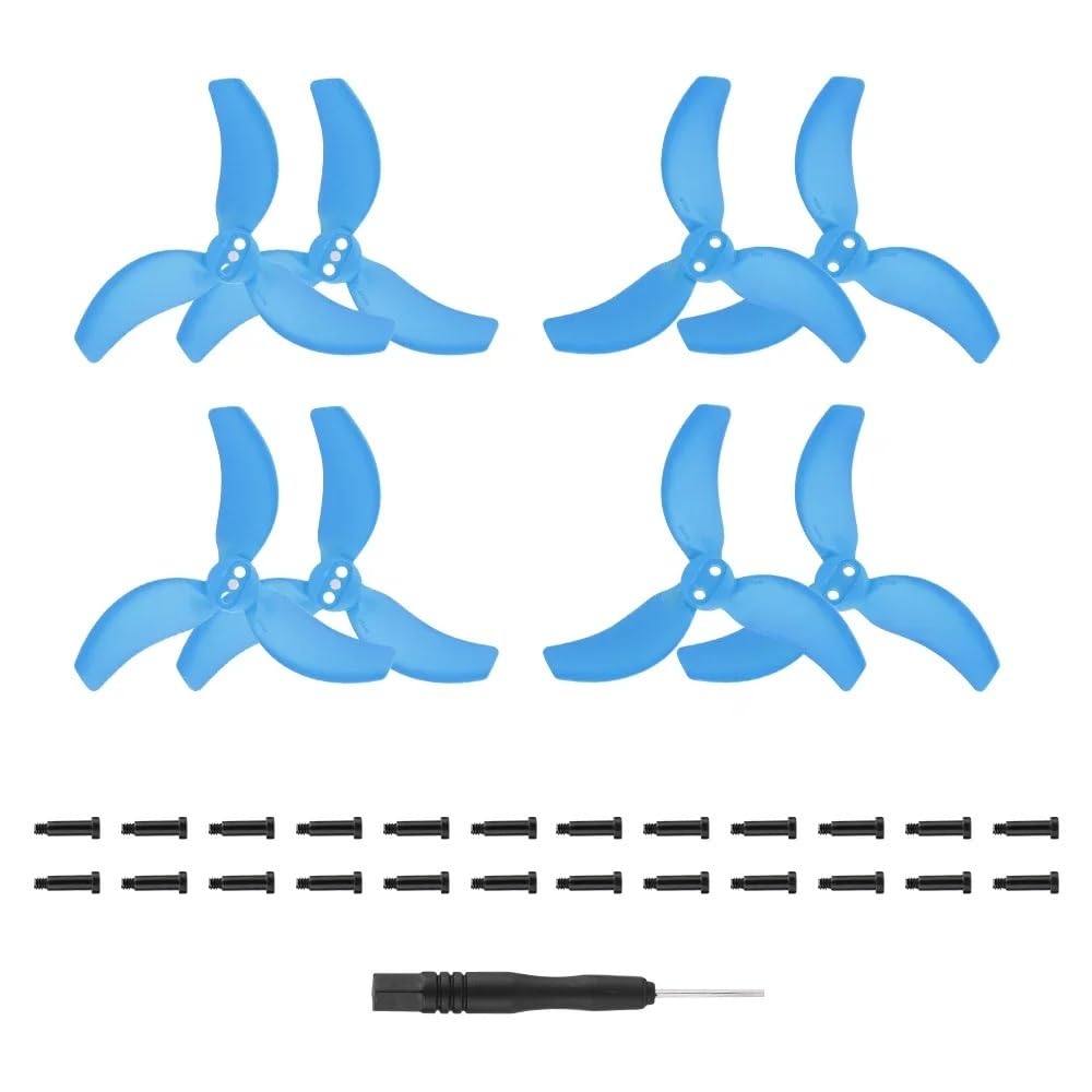 Zubehör für Drohnenpropeller Propeller, geringes Gewicht, geringere Geräuschreduzierung, Schnellverschluss, Ersatz-Requisiten, Drohnenzubehör(4 Pair Blue) von KIOOS