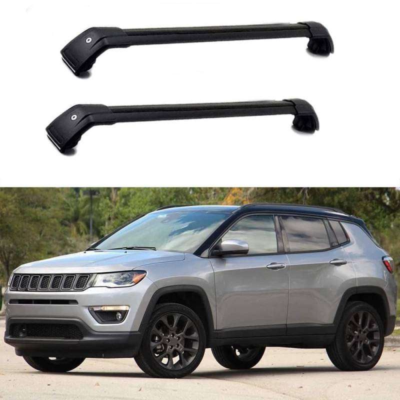 2 Stück Auto Querträger-Dachträger, Für Jeep Compass 2017-2024 Dachgepäckablage Schienen Querstangen Auto Zubehör,C von KIPPOT