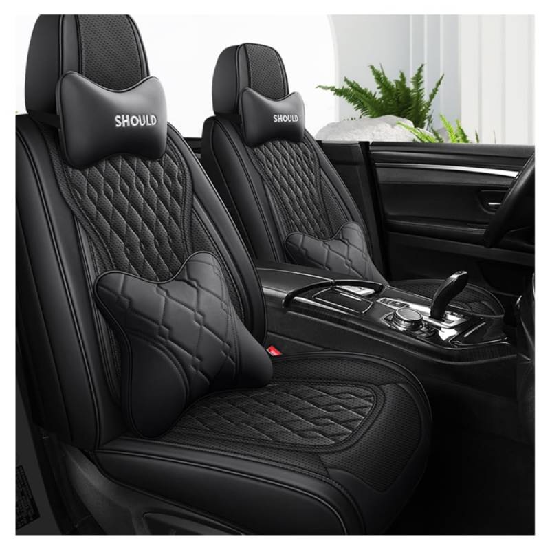 KIQOUO Autositzbezug-Set passend für Benz CLA 200 CLA 260 CLA 180 CLA 220 CLA 250 CLA 220d geeignet für Autositzbezüge, Schwarz Deluxe von KIQOUO