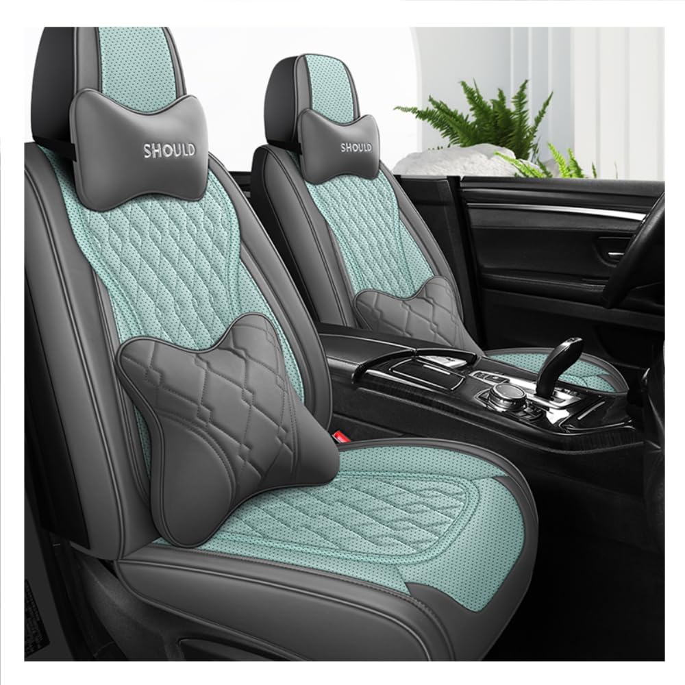 KIQOUO Autositzbezug-Set passend für Mercedes Classe Olk/Classe E/Classe G/Classe G/Classe S/Viano Pelle, geeignet für Autositzbezüge, Grün Deluxe von KIQOUO