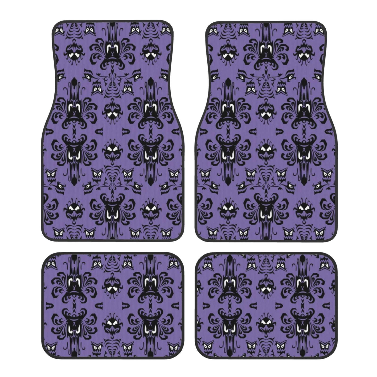 Auto-Fußmatten mit Horror-Muster auf violettem Hintergrund, universeller Autoteppich mit rutschfester Gummi-Rückseite, Autozubehör von KIROJA