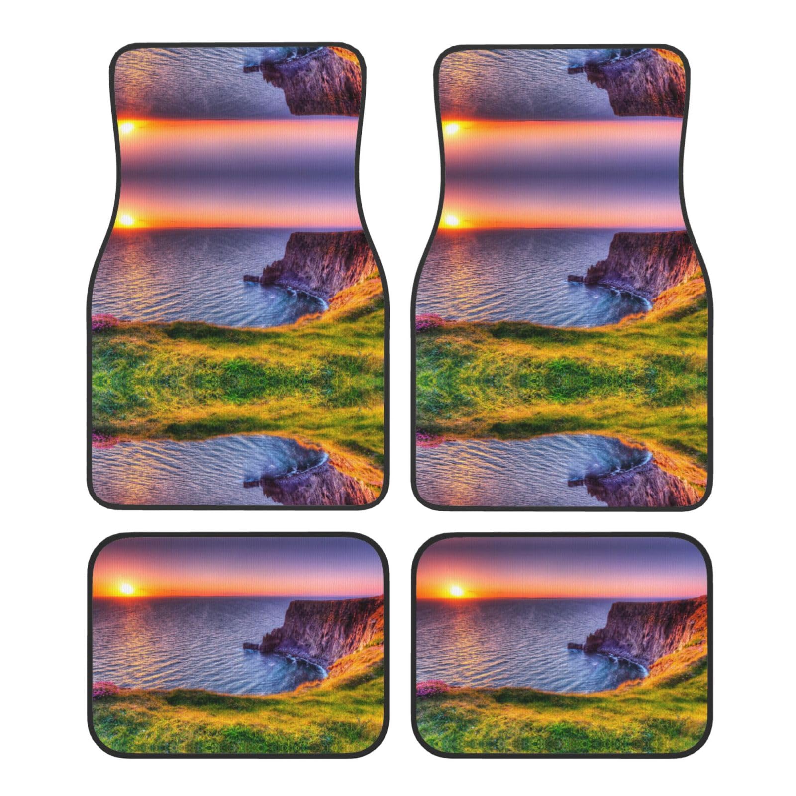 Irland Sunset Seascape Auto-Fußmatten, universeller Autoteppich mit rutschfester Gummi-Rückseite, Autozubehör von KIROJA