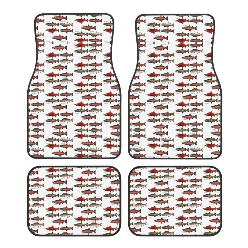 Lachsfarbene Auto-Fußmatten, universal, mit rutschfester Gummi-Rückseite, Autozubehör von KIROJA