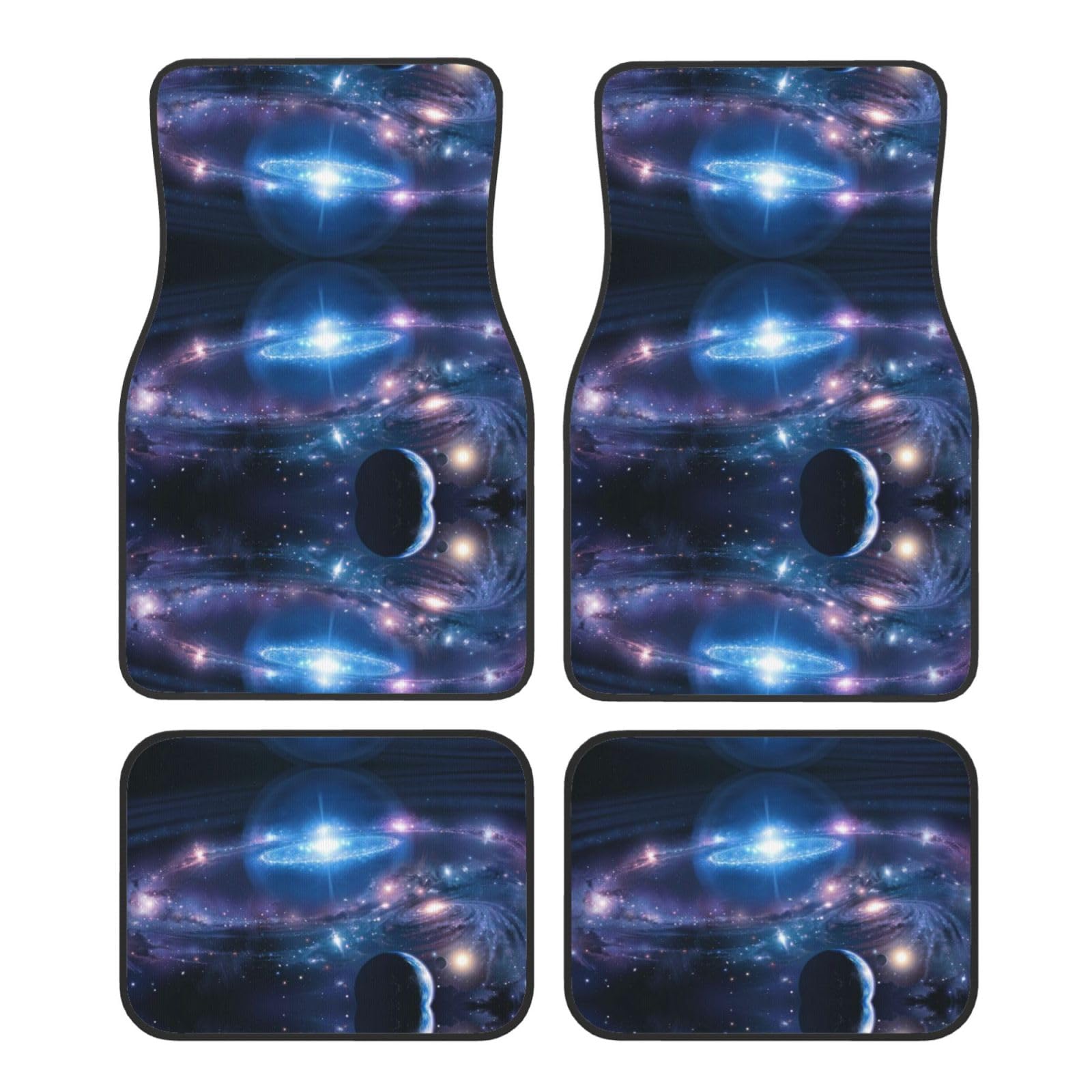 Space Planets Auto-Fußmatten, universeller Autoteppich mit rutschfester Gummi-Rückseite, Autozubehör von KIROJA