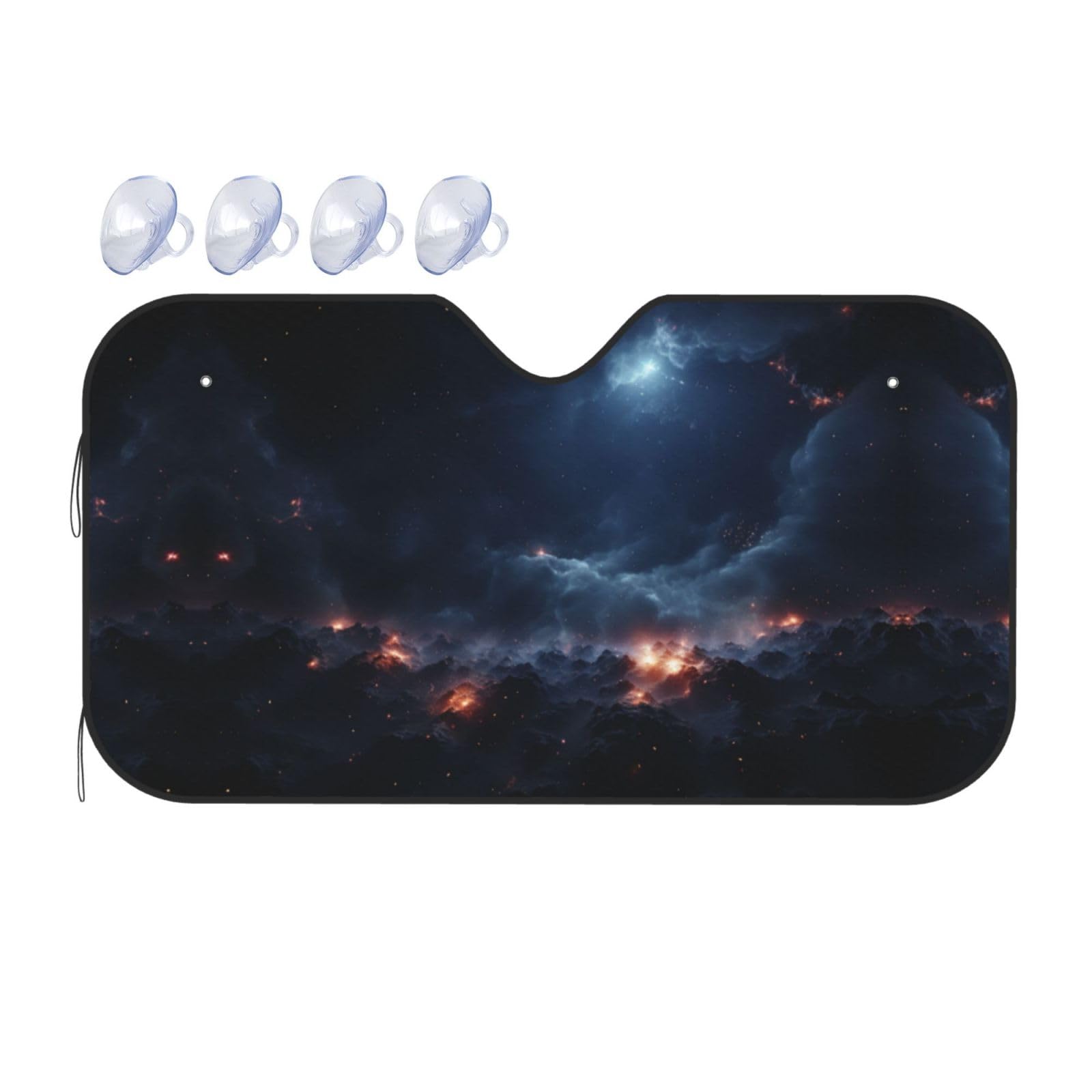 Mountains Covered with Starlight Windshield Sunshade - Car Windshield Sun Shade Sun - Visor with Foldable Design Automotive Exterior Accessories von KIRROWE