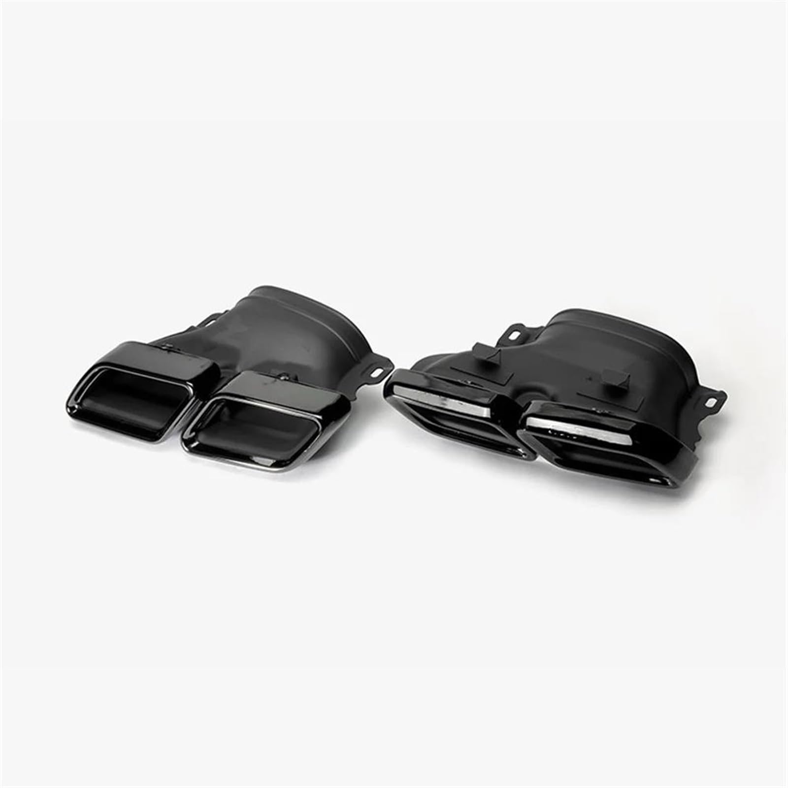 Auspuff Endrohr 2PCS Für Benz C Klasse W205 C200 C300 C180 C260L Modifikation C63 Für AMG Quad Outlet Auspuff Edelstahl Auspuff Tipps Schalldämpfer Auspuffblende(Schwarz) von KIRYU