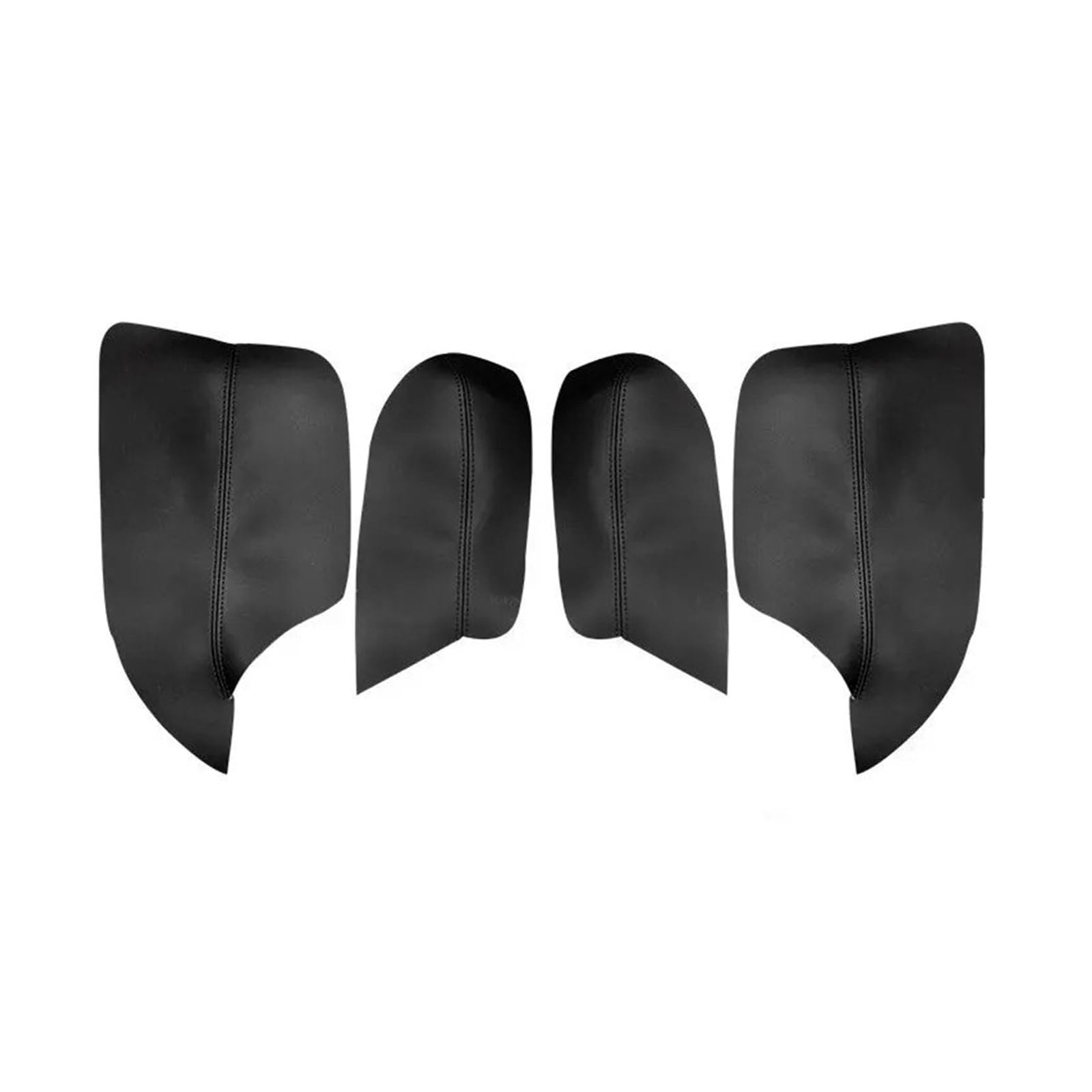 Auto Zubehör Innenraum 4PCS Für Mitsubishi Für ASX 2013 2014 2015 2016 Auto Styling Innen Mikrofaser Leder Tür Panel Armlehne Abdeckung Aufkleber Trim Auto Innendekoration(4X Black with Black) von KIRYU