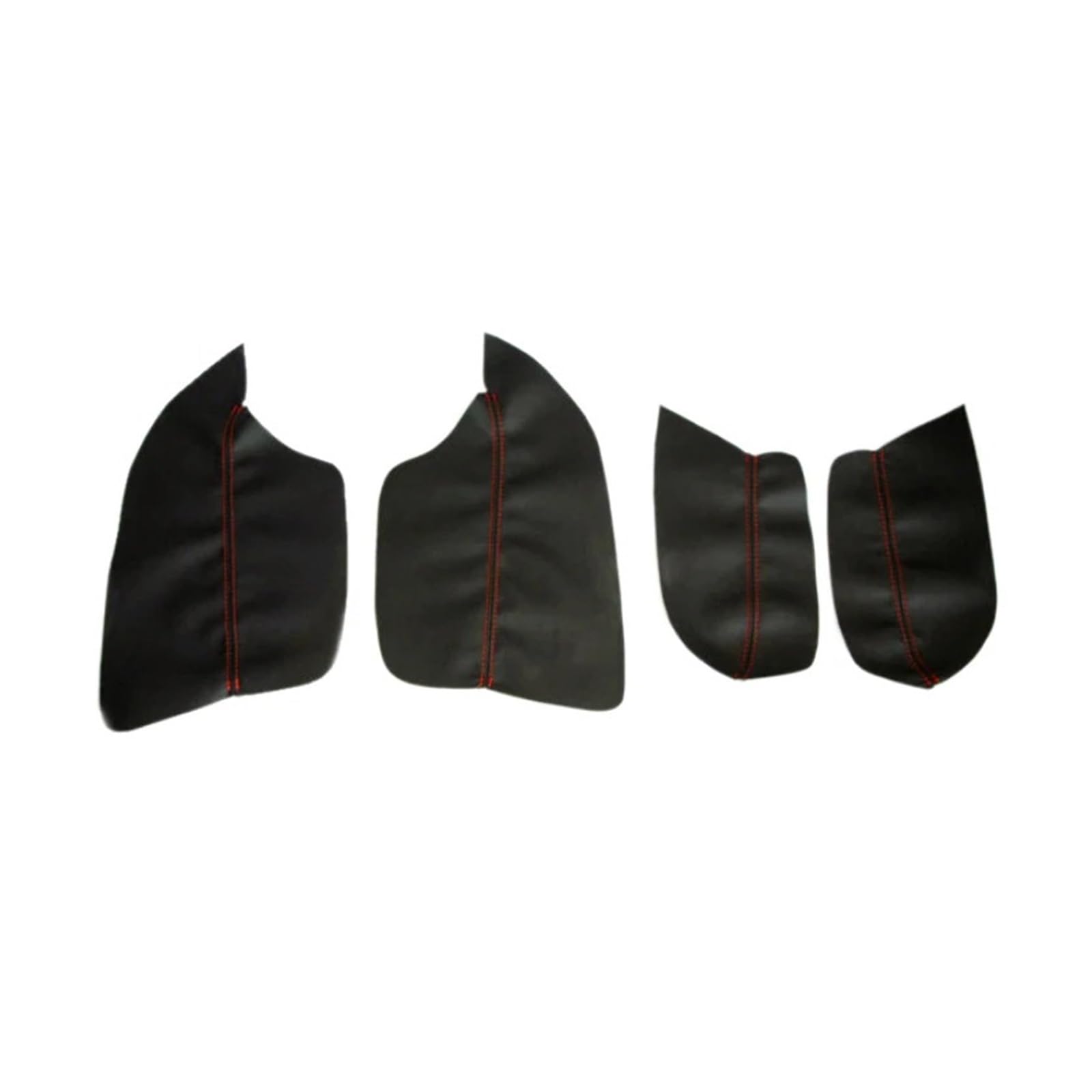 Auto Zubehör Innenraum 4PCS Für Mitsubishi Für ASX 2013 2014 2015 2016 Auto Styling Innen Mikrofaser Leder Tür Panel Armlehne Abdeckung Aufkleber Trim Auto Innendekoration(4X Black with red) von KIRYU