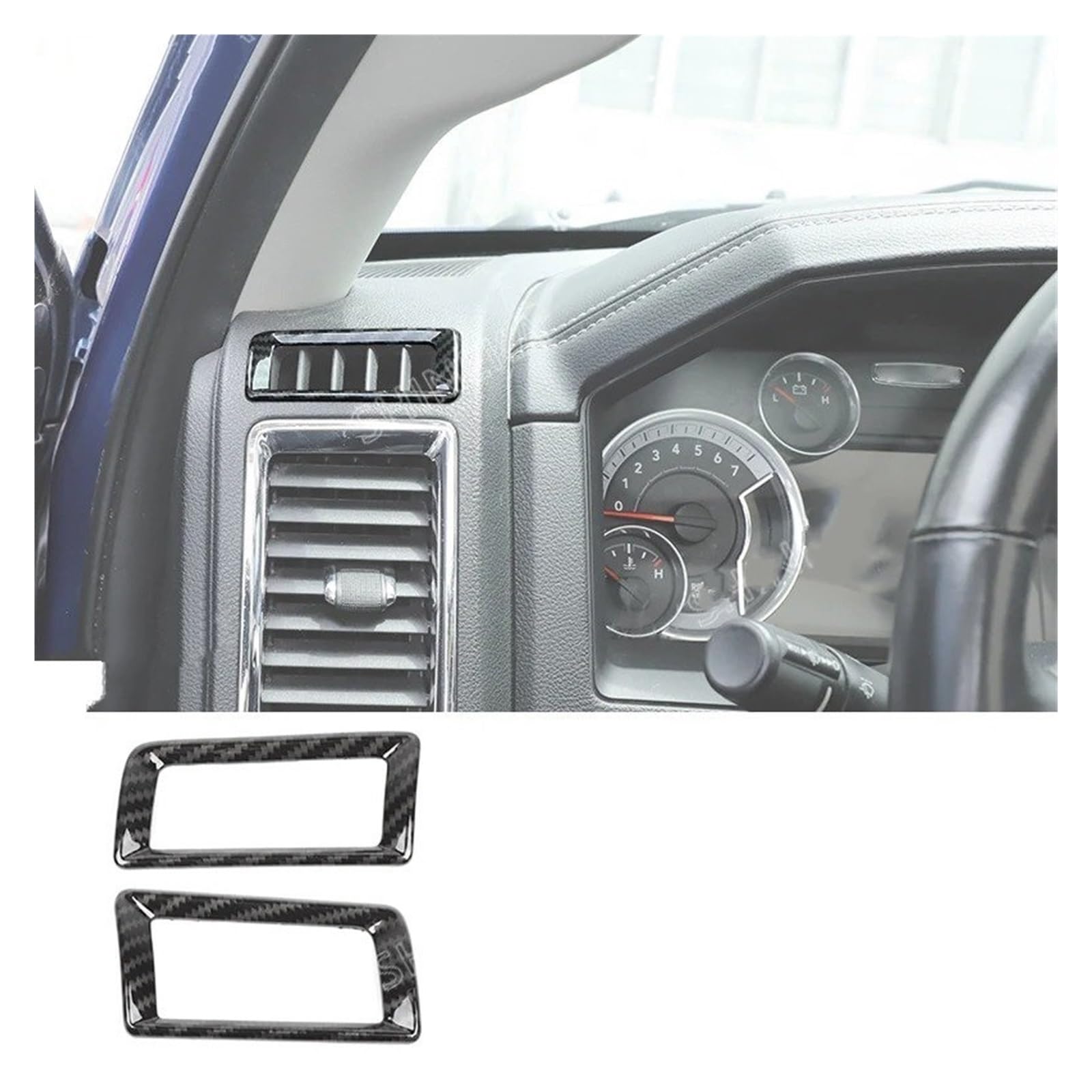 Auto Zubehör Innenraum ABS Carbon Fiber Innen Dekoration Abdeckung Trim Zubehör Für Dodge Für Ram 1500 2010 2011 2012 2013 2014 2015 2016 2017 Auto Innendekoration(Air Vent Outlet A) von KIRYU