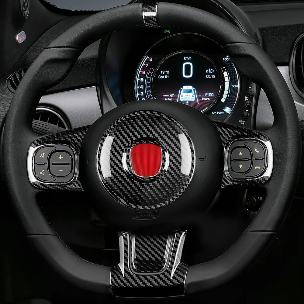 Auto Zubehör Innenraum Auto-Innenraum Echte Harte Kohlefaser-Aufkleber Für Fiat Für 500 Für Abarth 595 695 2008 09 10 11 12 13 14 15 16 2017 2018 2019 2020 2021 2022 2023 Auto Innendekoration(1Set Typ von KIRYU