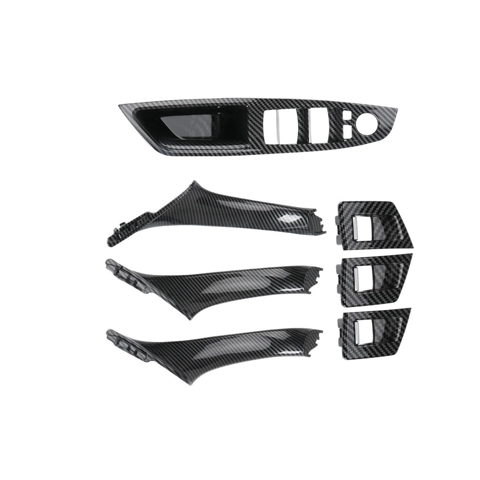 Auto Zubehör Innenraum Für 5 Series F10 F11 2010-2017 Auto Innen Tür Griff Panel Pull Trim Abdeckung Fenster Schalter Panel Griff Set Auto Innendekoration(LHD Carbon Firber) von KIRYU