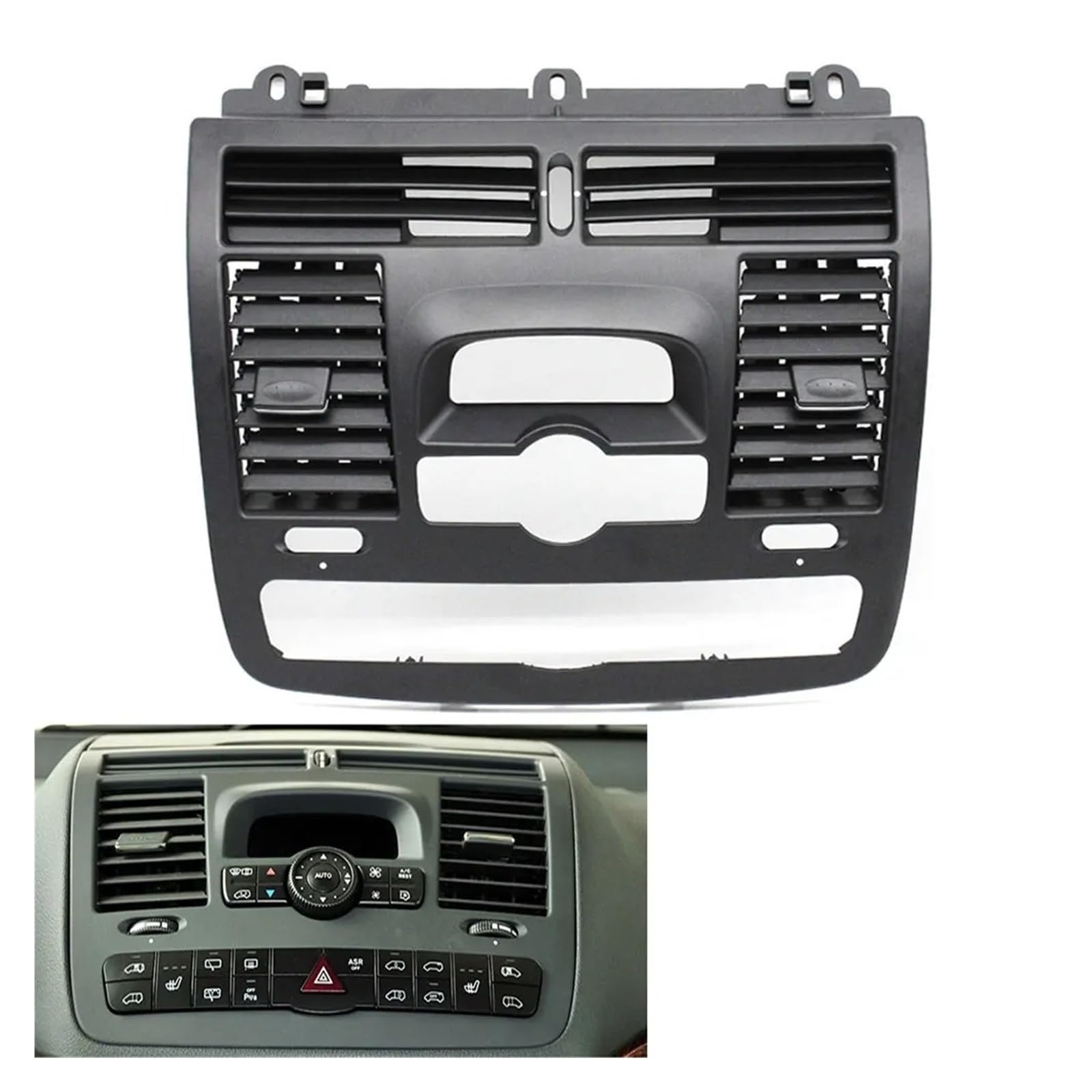 Auto Zubehör Innenraum Für Benz Für Vito Für Viano W636 W639 2004 2005 2006 2007 2008 2009 2010-2015 Dash Center Air Vent Äußere Abdeckung Links Rechts AC Vent Panel Auto Innendekoration(Middle Model von KIRYU