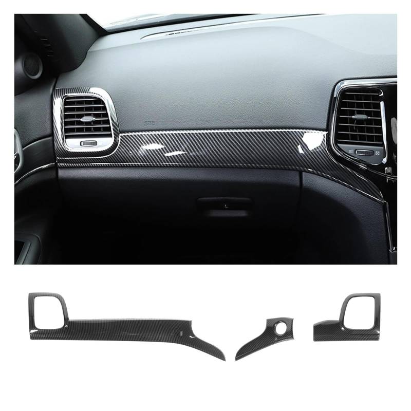 Auto Zubehör Innenraum Für Jeep Für Grand Für Cherokee 2011-2020 Innen Zubehör Linkslenker Auto Center Konsole Dekoration Panel Innere Tür Griff Trim Auto Innendekoration(LHD 3PCS) von KIRYU