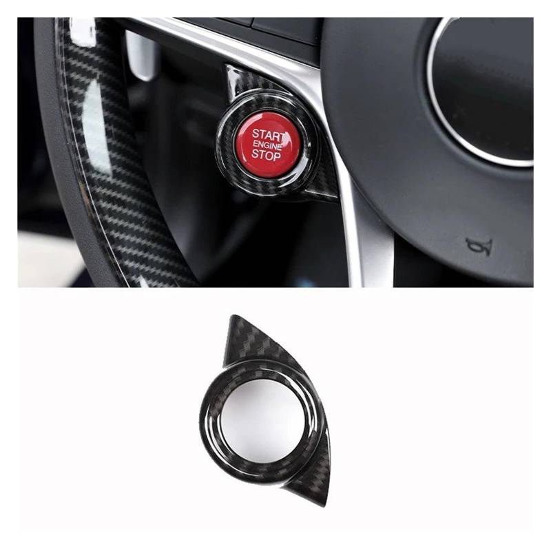 Auto Zubehör Innenraum Innen Zubehör Für Alfa Für Romeo Für Giulia Für Stelvio 2017 2018 2019 ABS Carbon Faser Stil Auto Lenkrad Abdeckung Trim Auto Innendekoration(Style H-1 pcs) von KIRYU