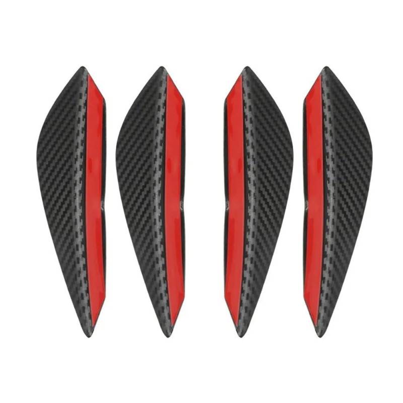 Frontstoßstange 4/6 Stücke Universal Auto Tuning Canard Dekor Frontschürze Lip Dekoration Diffusor Splitter Flossen Körper Spoiler Canards Wertigkeit Kinn Auto-Frontspoiler(4PCS Carbon Fiber) von KIRYU