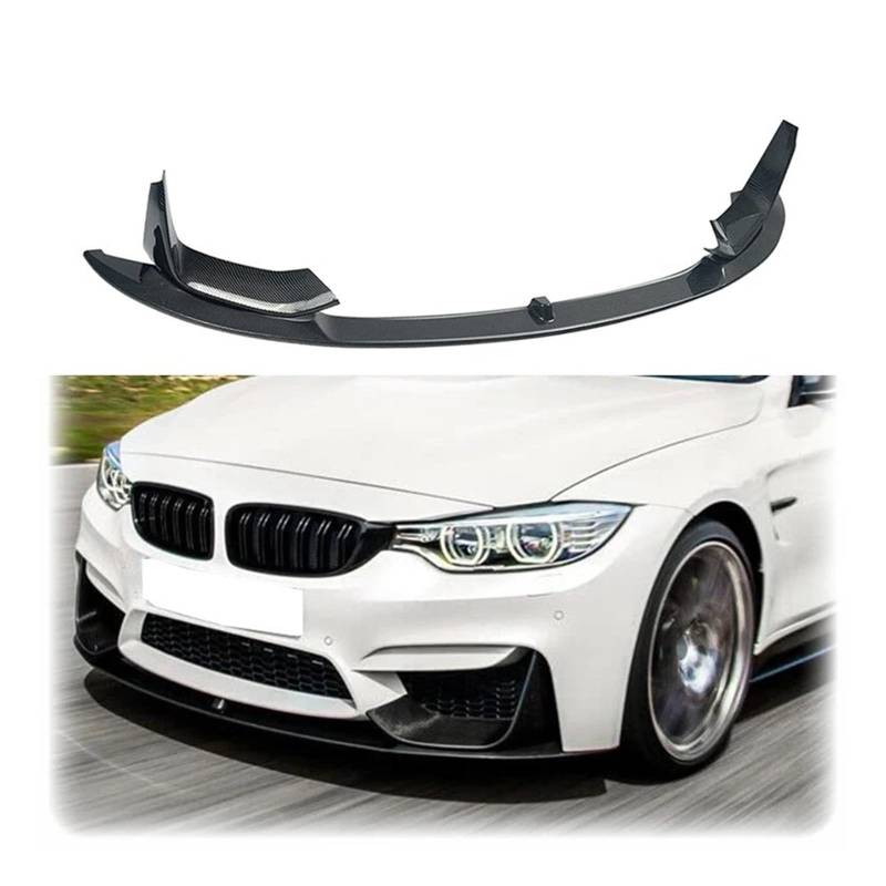 Frontstoßstange 4X Für F80 Für M3 Für M4 F82 Für MP Stil 2014 15 16 17 18 19 2020 Auto Vorne Lip Spoiler Glänzend Schwarz Oder Carbon Fiber Look ABS Auto-Frontspoiler(Kohlefaser-Optik) von KIRYU