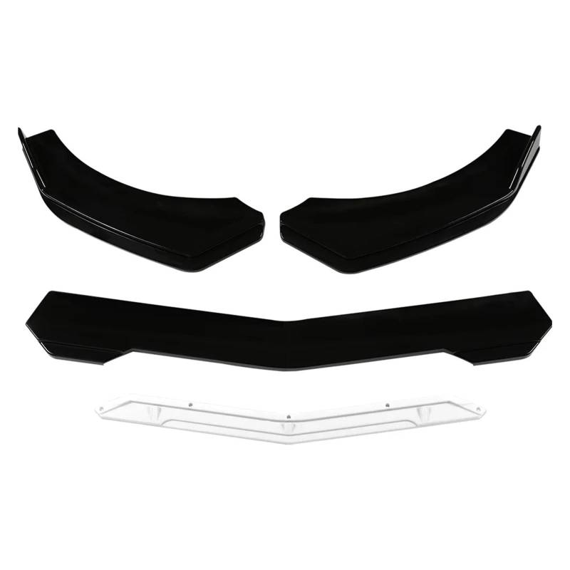 Frontstoßstange 5 Teile/Satz Universal Auto Vorderen Stoßfänger Lippe Kinn Spoiler Splitter Diffusor Körper Kit Schwarz Carbon Druck Außen Zubehör Teile Auto-Frontspoiler(Weiß) von KIRYU