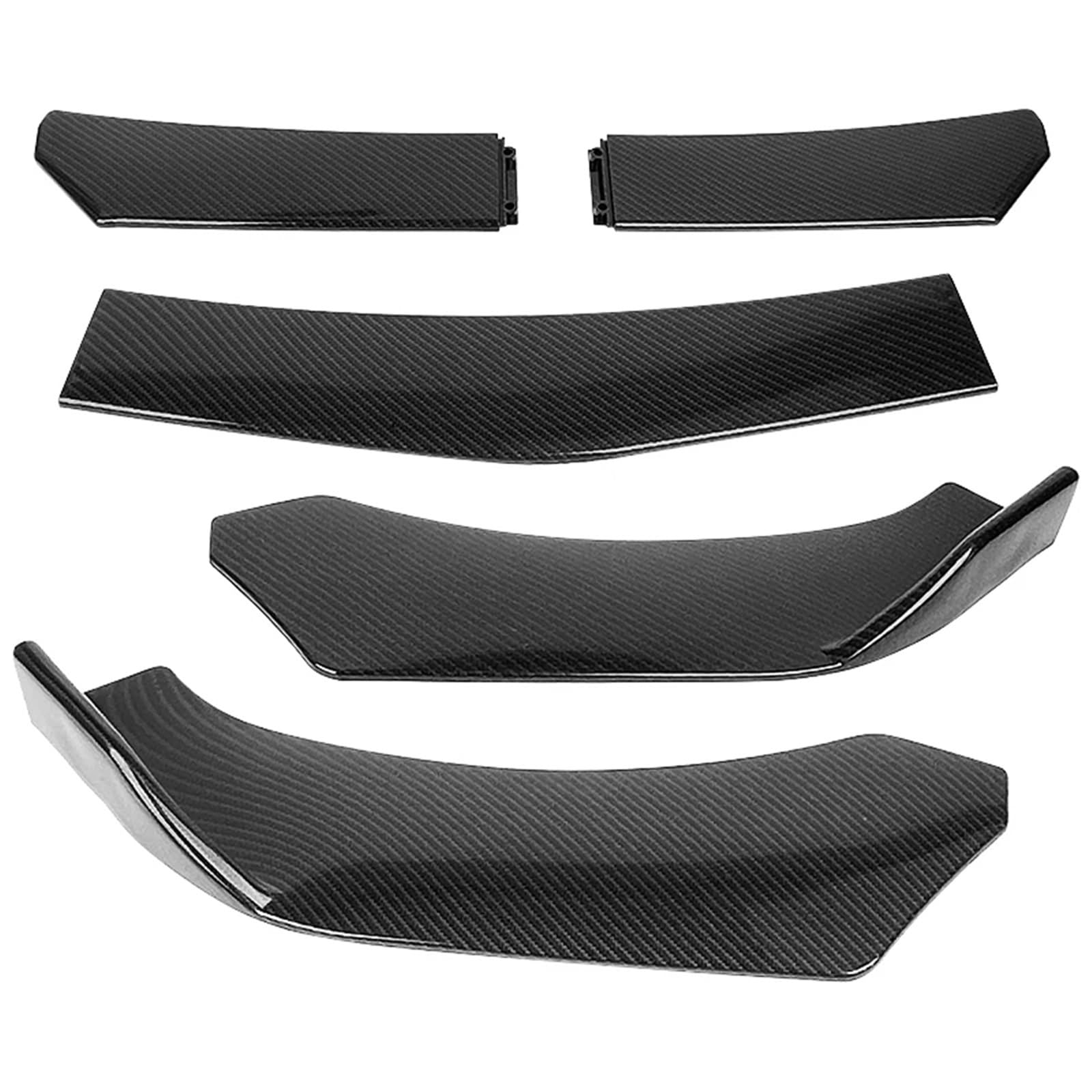 Frontstoßstange 5PCS Universal Einstellbare ABS Front Stoßstange Separator Body Kit Ente Lip Splitter Auto-Frontspoiler(Kohlefaser) von KIRYU