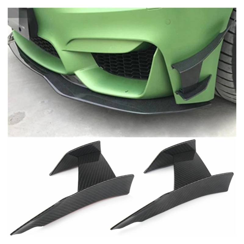 Frontstoßstange Für 3Serie F80 Für M3 4Serie F82 F83 Für M4 2015-2019 Lip Fin Splitter Spoiler Canard Aufkleber Glänzend Schwarz Carbon Faser Front Stoßstange Auto-Frontspoiler(Kohlefaser) von KIRYU