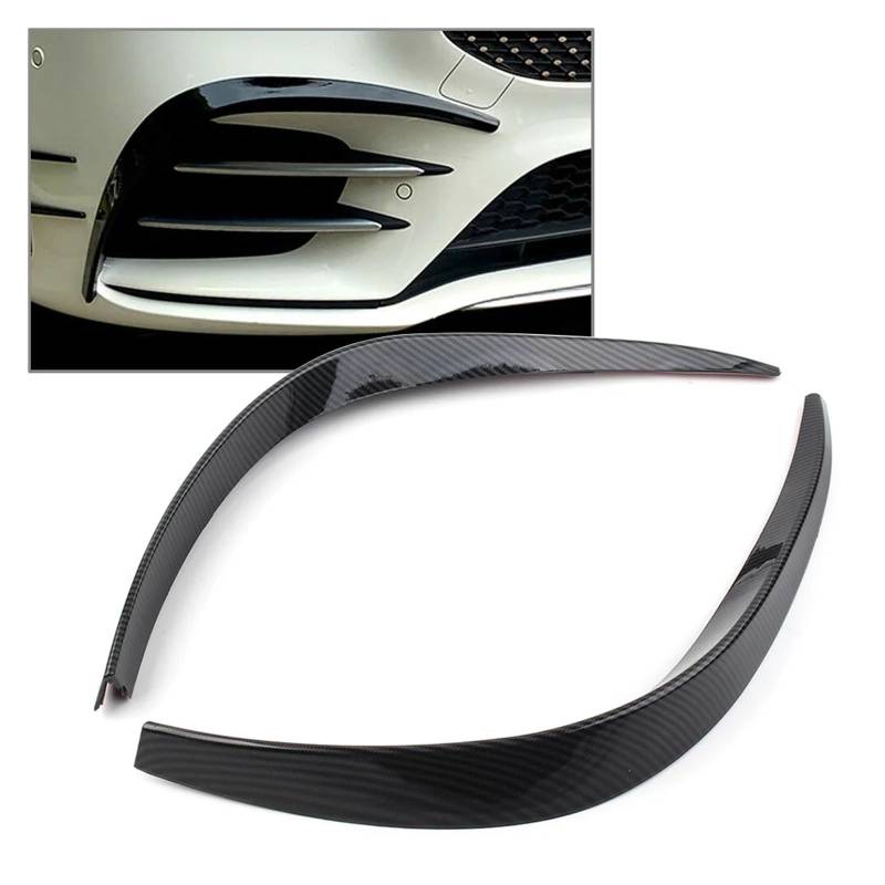 Frontstoßstange Für Benz W177 A-Klasse A260 A35 2019 2020 2021 2022 2023 Glänzend Schwarz Auto Front Stoßstange Splitter Spoiler Canard Dekoration Borte Auto-Frontspoiler(Kohlefaser-Stil) von KIRYU